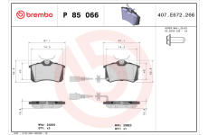 Sada brzdových destiček, kotoučová brzda BREMBO P 85 066