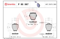 Sada brzdových platničiek kotúčovej brzdy BREMBO P 85 067