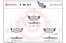 Sada brzdových platničiek kotúčovej brzdy BREMBO P 85 071