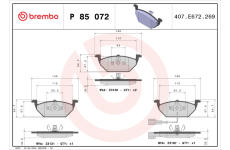 Sada brzdových platničiek kotúčovej brzdy BREMBO P 85 072