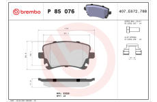 Sada brzdových platničiek kotúčovej brzdy BREMBO P 85 076