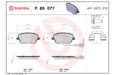 Sada brzdových destiček, kotoučová brzda BREMBO P 85 077