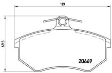 Sada brzdových destiček, kotoučová brzda BREMBO P 85 093