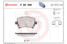 Sada brzdových destiček, kotoučová brzda BREMBO P 85 095X