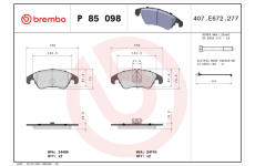 Sada brzdových platničiek kotúčovej brzdy BREMBO P 85 098