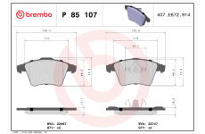 Sada brzdových platničiek kotúčovej brzdy BREMBO P 85 107