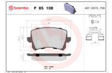 Sada brzdových destiček, kotoučová brzda BREMBO P 85 108