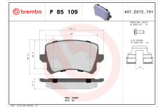 Sada brzdových destiček, kotoučová brzda BREMBO P 85 109X