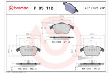 Sada brzdových platničiek kotúčovej brzdy BREMBO P 85 112X