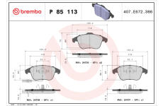 Sada brzdových destiček, kotoučová brzda BREMBO P 85 113