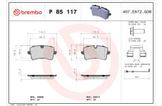 Sada brzdových platničiek kotúčovej brzdy BREMBO P 85 117