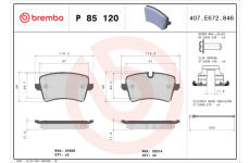 Sada brzdových destiček, kotoučová brzda BREMBO P 85 120