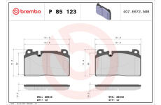 Sada brzdových platničiek kotúčovej brzdy BREMBO P 85 123