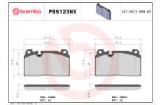 Sada brzdových destiček, kotoučová brzda BREMBO P85123NX