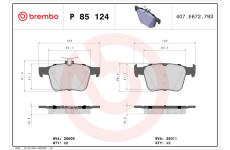 Sada brzdových platničiek kotúčovej brzdy BREMBO P 85 124