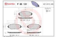 Sada brzdových platničiek kotúčovej brzdy BREMBO P 85 131