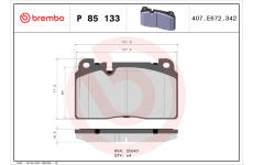 Sada brzdových destiček, kotoučová brzda BREMBO P 85 133