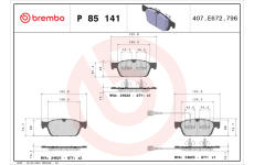 Sada brzdových platničiek kotúčovej brzdy BREMBO P 85 141