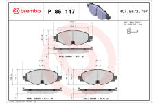 Sada brzdových platničiek kotúčovej brzdy BREMBO P 85 147