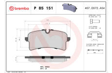 Sada brzdových platničiek kotúčovej brzdy BREMBO P 85 151