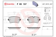 Sada brzdových destiček, kotoučová brzda BREMBO P 85 157