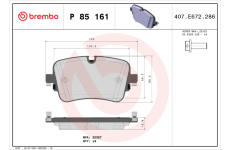 Sada brzdových destiček, kotoučová brzda BREMBO P 85 161