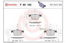 Sada brzdových platničiek kotúčovej brzdy BREMBO P 85 162