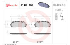 Sada brzdových platničiek kotúčovej brzdy BREMBO P 85 165