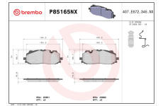 Sada brzdových destiček, kotoučová brzda BREMBO P85165NX