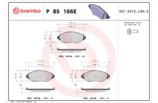 Sada brzdových destiček, kotoučová brzda BREMBO P 85 166E