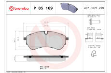 Sada brzdových platničiek kotúčovej brzdy BREMBO P 85 169