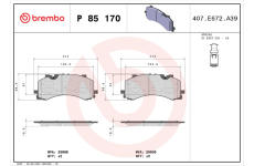 Sada brzdových platničiek kotúčovej brzdy BREMBO P 85 170