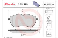 Sada brzdových destiček, kotoučová brzda BREMBO P 85 173