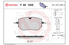 Sada brzdových platničiek kotúčovej brzdy BREMBO P 85 192E