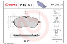 Sada brzdových destiček, kotoučová brzda BREMBO P 85 194