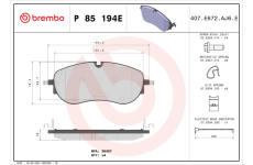 Sada brzdových platničiek kotúčovej brzdy BREMBO P 85 194E