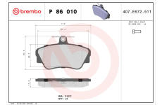 Sada brzdových platničiek kotúčovej brzdy BREMBO P 86 010