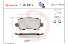 Sada brzdových platničiek kotúčovej brzdy BREMBO P 86 021E