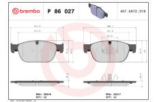 Sada brzdových platničiek kotúčovej brzdy BREMBO P 86 027