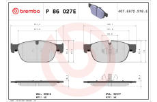 Sada brzdových platničiek kotúčovej brzdy BREMBO P 86 027E