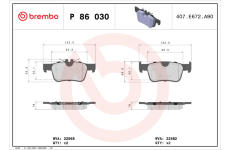 Sada brzdových platničiek kotúčovej brzdy BREMBO P 86 030