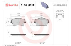 Sada brzdových platničiek kotúčovej brzdy BREMBO P 86 031E