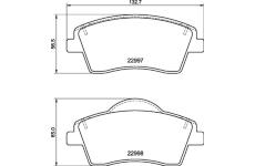 Sada brzdových destiček, kotoučová brzda BREMBO P 86 033