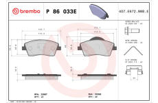 Sada brzdových platničiek kotúčovej brzdy BREMBO P 86 033E