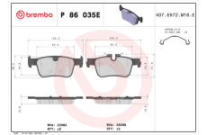Sada brzdových platničiek kotúčovej brzdy BREMBO P 86 035E