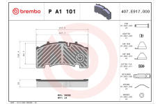 Sada brzdových destiček, kotoučová brzda BREMBO P A1 101