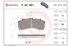 Sada brzdových platničiek kotúčovej brzdy BREMBO P A3 001