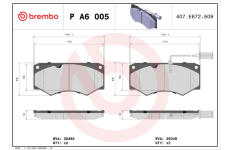 Sada brzdových platničiek kotúčovej brzdy BREMBO P A6 005