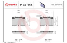 Sada brzdových platničiek kotúčovej brzdy BREMBO P A6 012