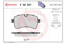 Sada brzdových destiček, kotoučová brzda BREMBO P A6 027